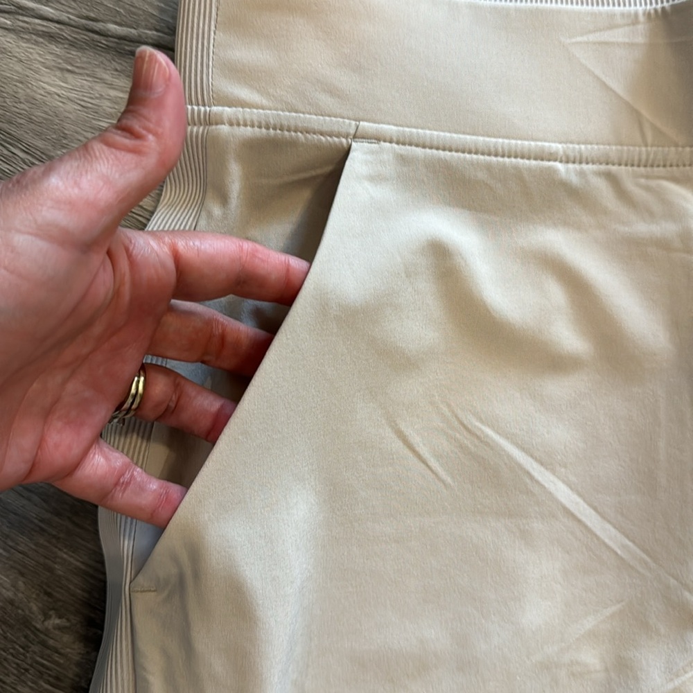 NWT Athleta Brooklyn Ankle Pant Light Tan / Ecru Size 10 - Picture 10 of 16